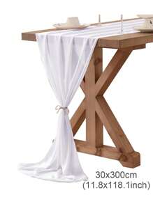 1入組素色緞面白色一次性桌巾現代軟廚房桌巾適用於餐桌 - 白色 - 查看 3