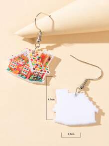 1對時尚女士日常PMMA吊式耳環 - 彩色 - 查看 3