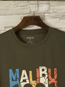 Áo thun & Áo lót Nam Lá thư Giải trí - xanh quân đội - Xem 5