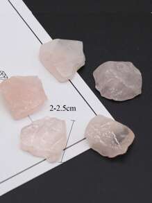 5入組/套薔薇石英隨機天然水晶石頭薯片DIY首飾製作 - 粉色 - 查看 3