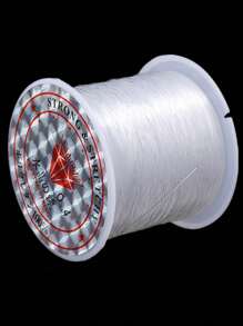 1roll Transparent Non-Elastic White Fishing Line In 0.4mm/0.5mm/0.6mm For Jewelry Making - Clear - View 1