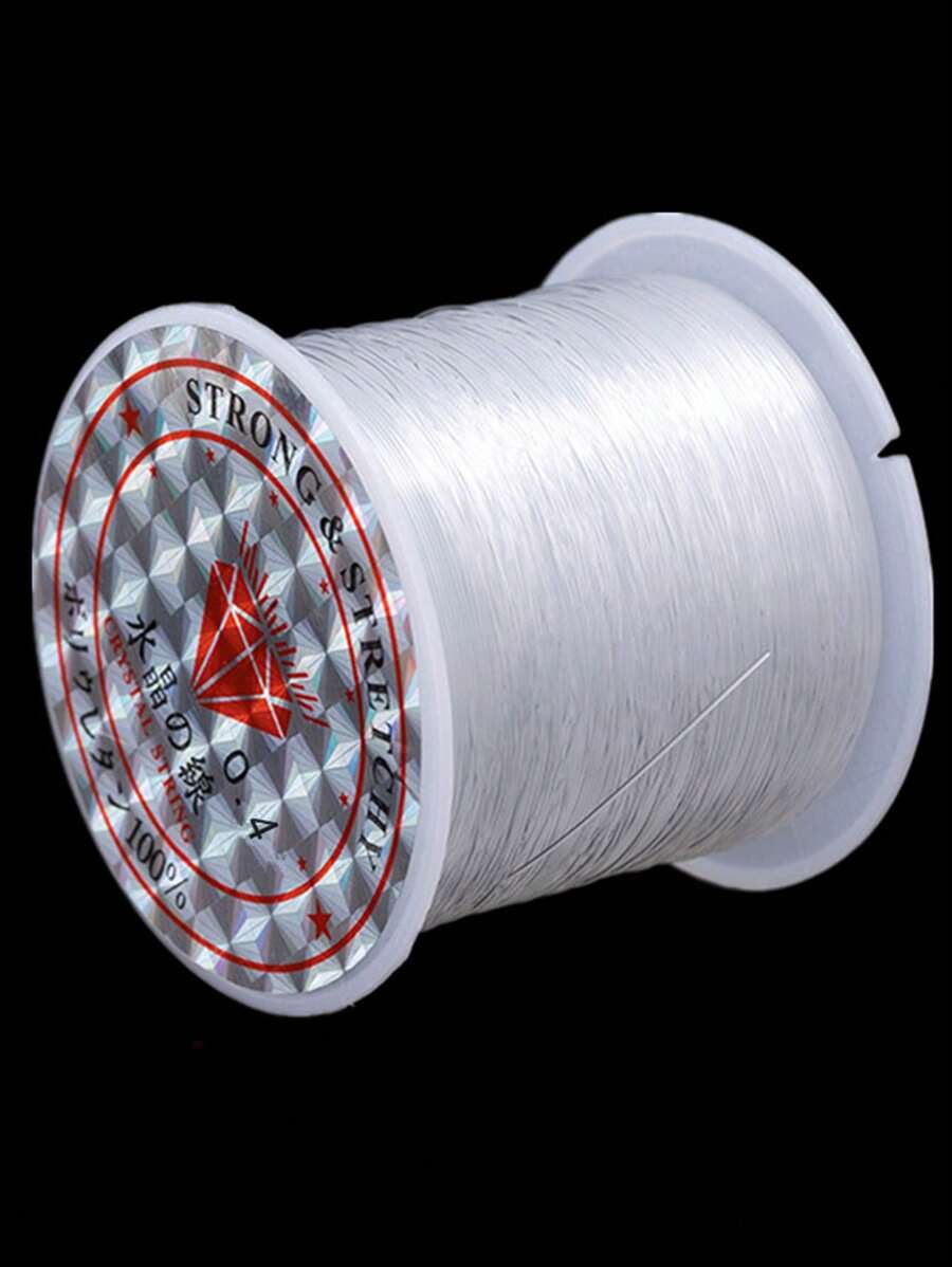 1roll Transparent Non-Elastic White Fishing Line In 0.4mm/0.5mm/0.6mm For Jewelry Making - Clear - View 1