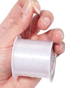 1roll Transparent Non-Elastic White Fishing Line In 0.4mm/0.5mm/0.6mm For Jewelry Making - Clear - View 2