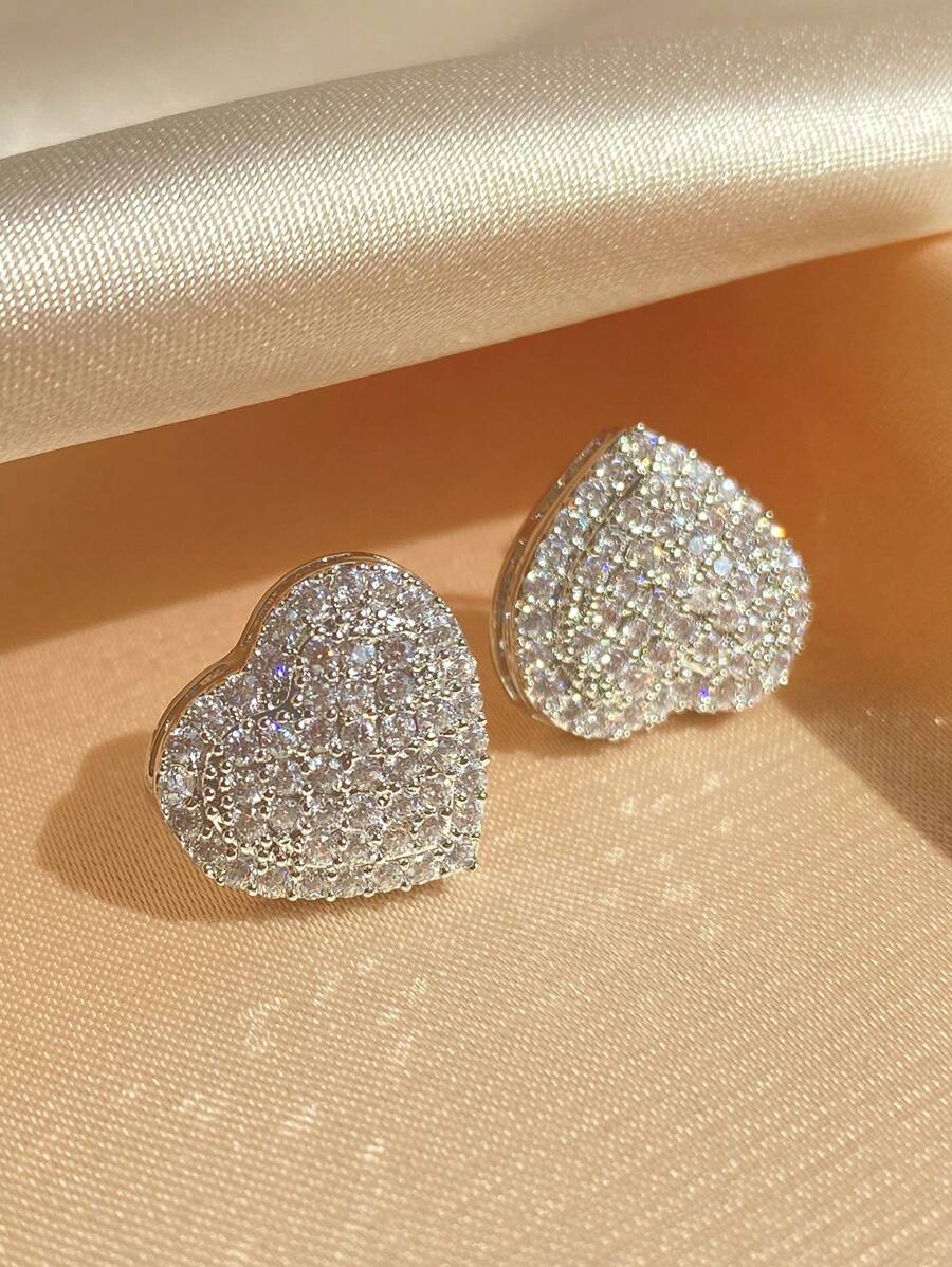 rakol 別緻心和方晶鋯石裝飾女士耳環適合女士適合派對宴會婚禮