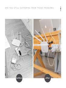 1 Giá đỡ dây nguồn bằng nhựa, Bộ tổ chức treo tường trong suốt tối giản cho bộ sạc - Trong sáng - Xem 4