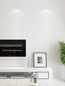 1 件 PVC 墙纸，简约纹理细节墙胶卷，适用于家庭，翻新贴纸撕掉墙板，墙纸，壁纸，春季装饰品让您的家焕然一新，拉玛装饰贴纸 - 白色 - 查看 3