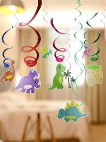 1入組PVC懸掛漩渦可愛恐龍裝飾掛飾適合派對 - 彩色 - 查看 2