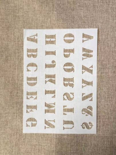 1pc White Plastic A4 Size English Letter Drawing Template,Back To School,School Supplies