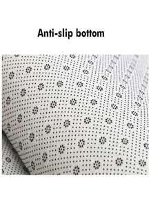 1pc Wave Line Pattern Rug, Modern Polyester Floor Carpet For Home - Khaki - View 2