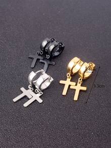 3 cặp/bộ Thời trang Thép không gỉ Trang trí chéo Thả hoa tai Cho nam giới Đối với Cuộc sống hàng ngày , Đối với Đồ trang sức Qủa tặng Và Buổi tiệc - Nhiều màu - Xem 3