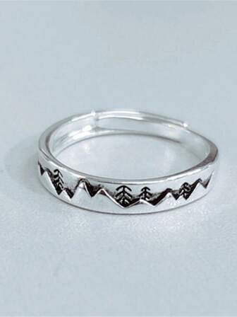 1pc Fashion Copper Textured Ring For Women For Daily Life