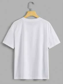 SHEIN LUNE Heart And Floral Graphic Tee - White - View 2