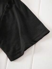 SHEIN LUNE Audiotape And Letter Graphic Tee - Black - View 3