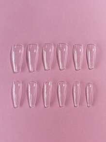 Nâng cấp vẻ ngoài của bạn với 240 chiếc quan tài dài trong suốt móng tay giả cho gia đình DIY Nail Salon Bấm móng tay vào móng tay Đồ dùng làm móng - Trong sáng - Xem 2
