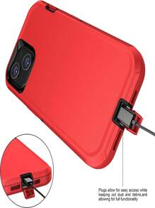 3-Layer Rugged Body Bumper Case Shock-Proof Dustproof Protective Cover For Apple - Red - View 2