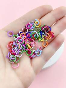 100入組開口環DIY鐵製彩色開口跳環珠寶首飾製作基本配件（顏色隨機） - 彩色 - 查看 2