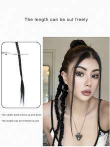 2入組長款合成髮辮 - 黑色 - 查看 5