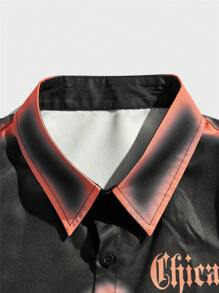 ROMWE MEN Street Life Guys Letter Graphic Shirt - Multicolor - View 3