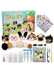 1 Bộ Thiết Kế Con Chó Len Nỉ Chọc, Dễ Thương Sợi Len Nỉ Chọc Chất Liệu Bộ Cho Gia Đình - Nhiều màu - Xem 1