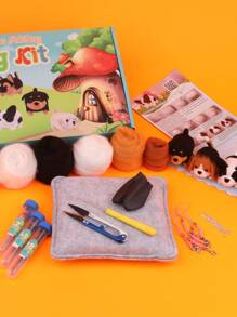 1 Bộ Thiết Kế Con Chó Len Nỉ Chọc, Dễ Thương Sợi Len Nỉ Chọc Chất Liệu Bộ Cho Gia Đình - Nhiều màu - Xem 2