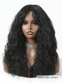 長款卷人造假髮帶劉海 - 黑色 - 查看 3