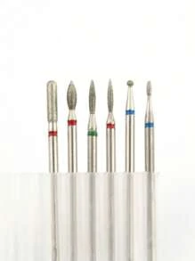 拋光美甲拋光頭套件6入組不銹鋼美甲鑽頭套件適合女士和女孩