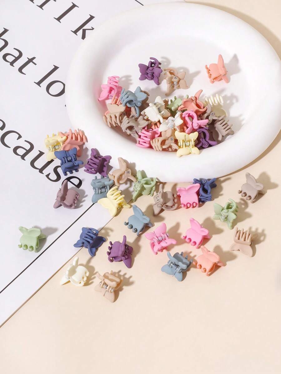 50pcs Girls Butterfly Design Fashionable Hair Claw For Daily Decoration - Multicolor - View 1