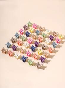 50pcs Girls Butterfly Design Fashionable Hair Claw For Daily Decoration - Multicolor - View 2