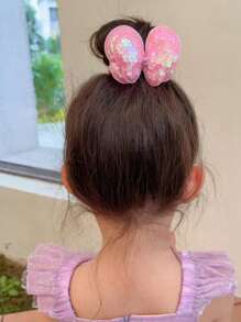 Chicas 3 piezas Goma para pelo con lentejuelas con diseño de mariposa para diariamente