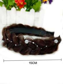 Diadema diseño corto Trenza de pelo sintético - Marrón Mocha - Ver 8