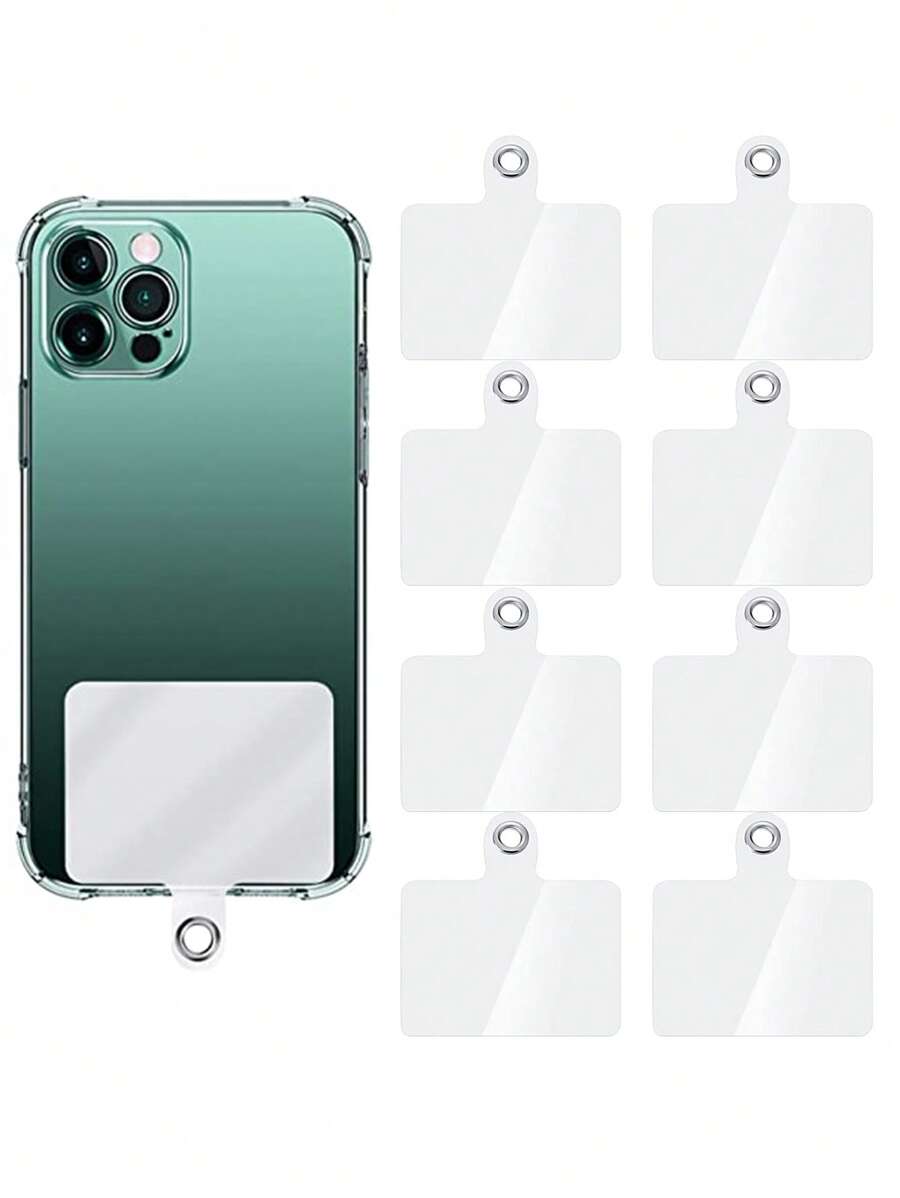 8pcs PC Phone Fixing Clip Card - Clear - View 1