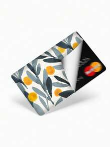 1 set Pegatina con patrón de flor delantero & trasero tarjeta de crédito - Multicolor - Ver 2