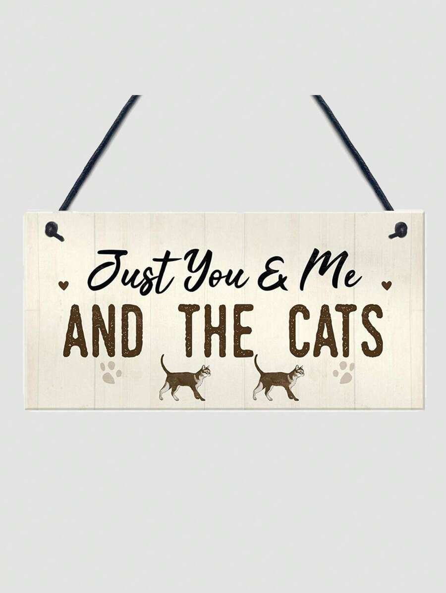 1入組標語圖案寵物房子牆面裝飾適用於貓和狗狗適用於房屋裝修