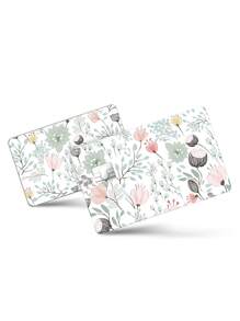 1 set Pegatina con patrón de flor delantero & trasero tarjeta de crédito