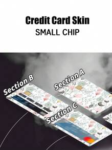 1 set Pegatina con patrón de flor delantero & trasero tarjeta de crédito