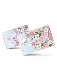 1set Flower Pattern Front & Rear Credit Card Sticker - Multicolor - View 1