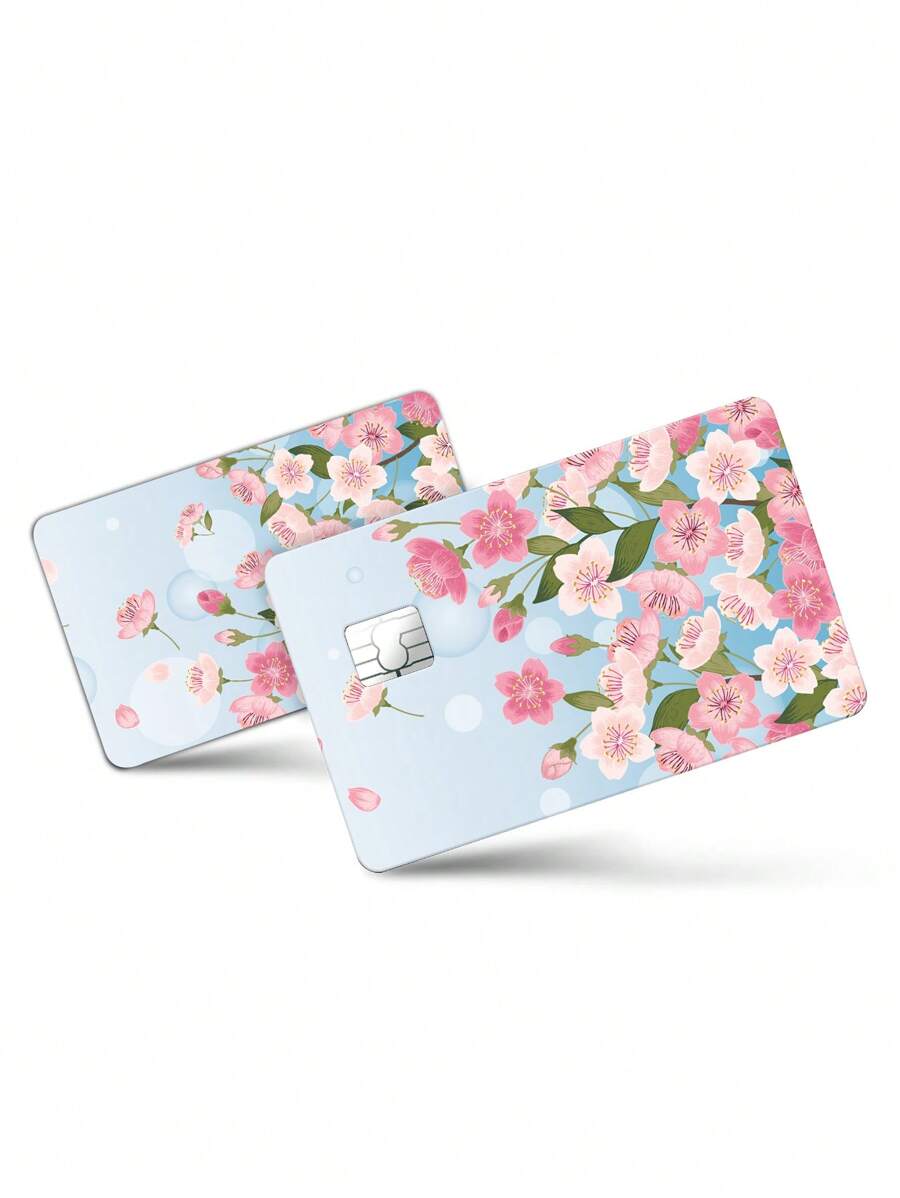 1set Flower Pattern Front & Rear Credit Card Sticker - Multicolor - View 1