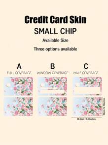 1set Flower Pattern Front & Rear Credit Card Sticker - Multicolor - View 3