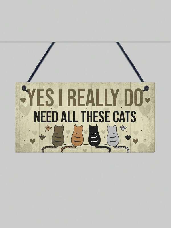 1pc Slogan Graphic Pet House Wall Decoration For Cat And Dog For House