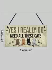 1入組標語圖案寵物房子牆面裝飾適用於貓和狗狗適用於房屋裝修