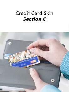 1set Flower Pattern Front & Rear Credit Card Sticker - Multicolor - View 8