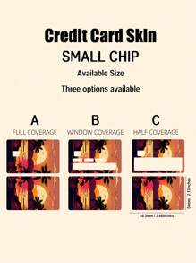 1set Sunset Pattern Front & Rear Credit Card Sticker - Multicolor - View 3