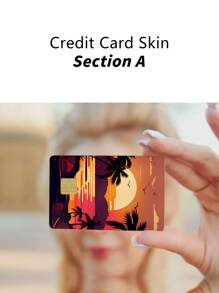 1set Sunset Pattern Front & Rear Credit Card Sticker - Multicolor - View 4