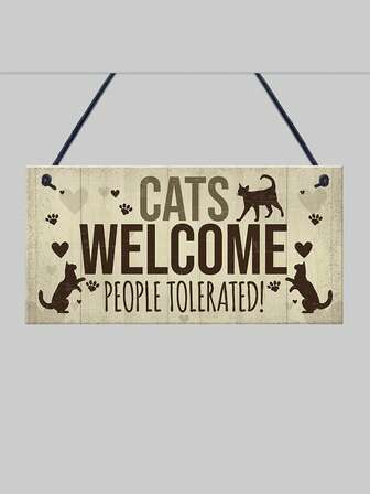 1入組標語圖案寵物房子牆面裝飾適用於貓和狗狗適用於房屋裝修