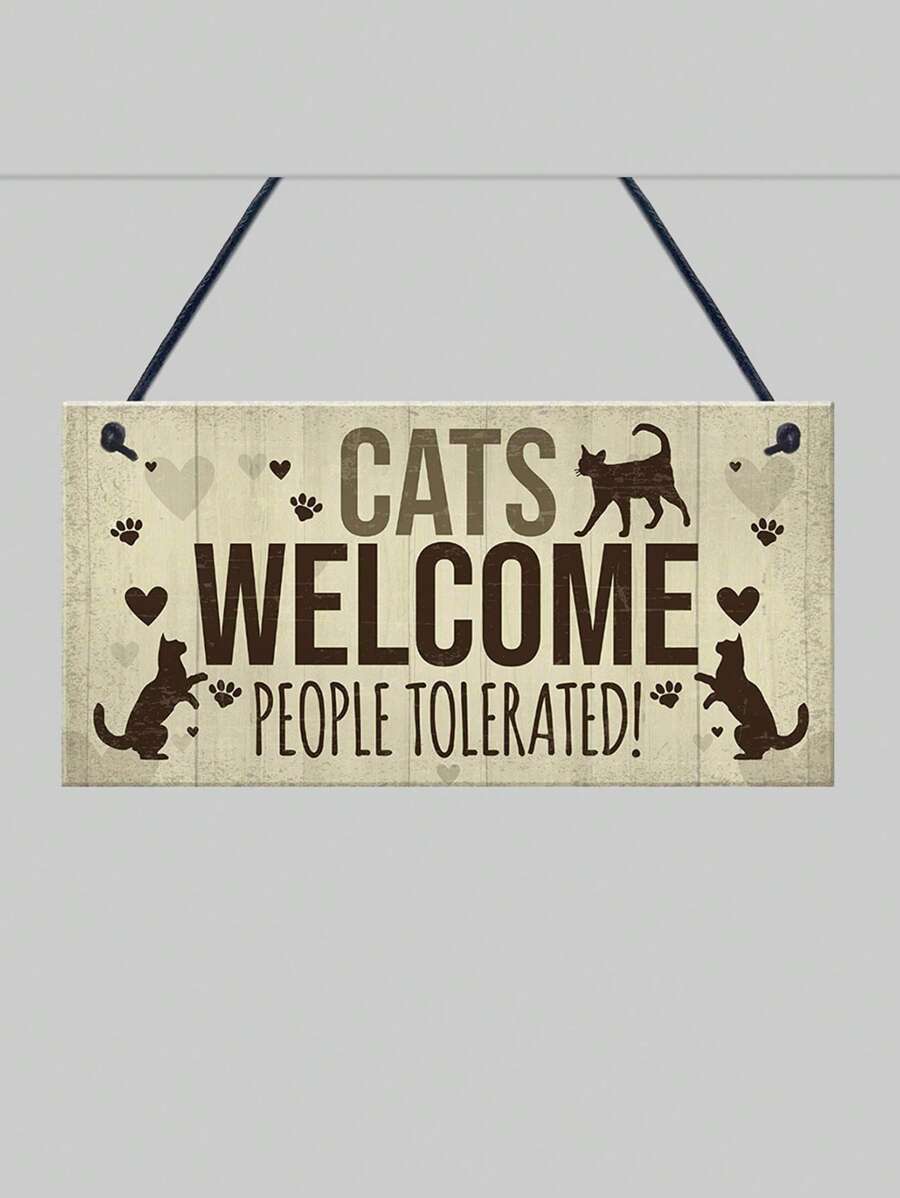 1入組標語圖案寵物房子牆面裝飾適用於貓和狗狗適用於房屋裝修