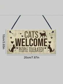 1入組標語圖案寵物房子牆面裝飾適用於貓和狗狗適用於房屋裝修