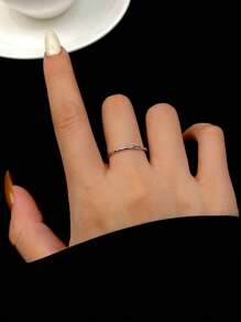 ESBERRY 1pc Thin Ring Thumb Ring For Women Sterling Silver Fine Jewelry Gift - Silver - View 8