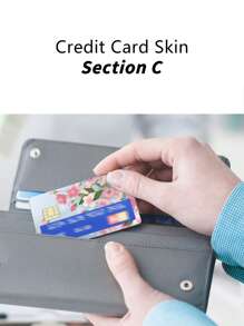 1set Flower Pattern Front & Rear Credit Card Sticker - Multicolor - View 7