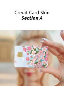 1set Flower Pattern Front & Rear Credit Card Sticker - Multicolor - View 8