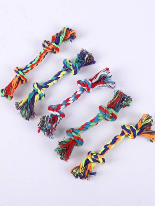 1 Stück zufällige Farbe Seil Design Geschenk für Katzen-/Hundeliebhaber und Katzen-/Hundemutter Liebe Haustier Kauknochen Spielzeug